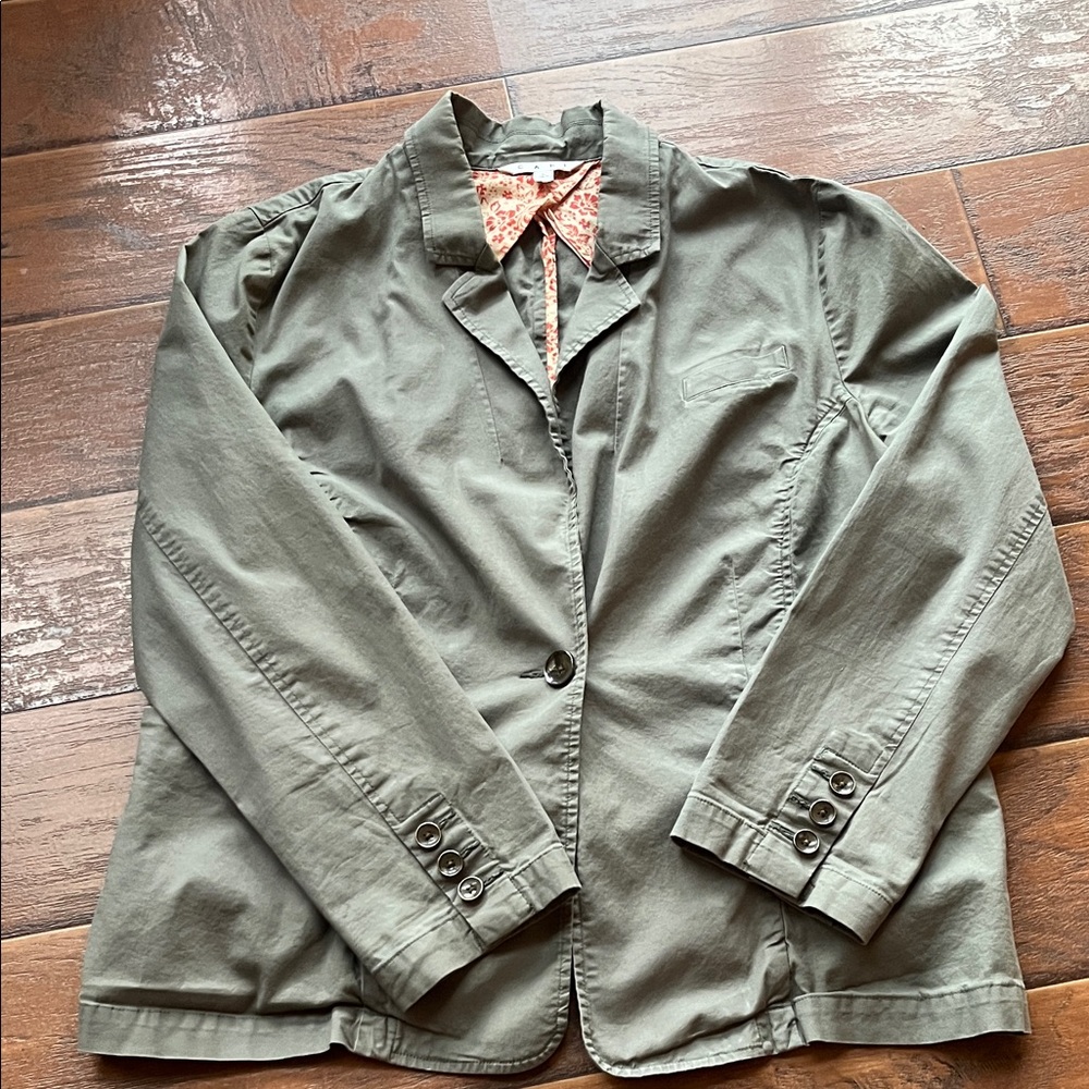 Cabi Style 207 Olive Blazer With Patterned Lining - image 2